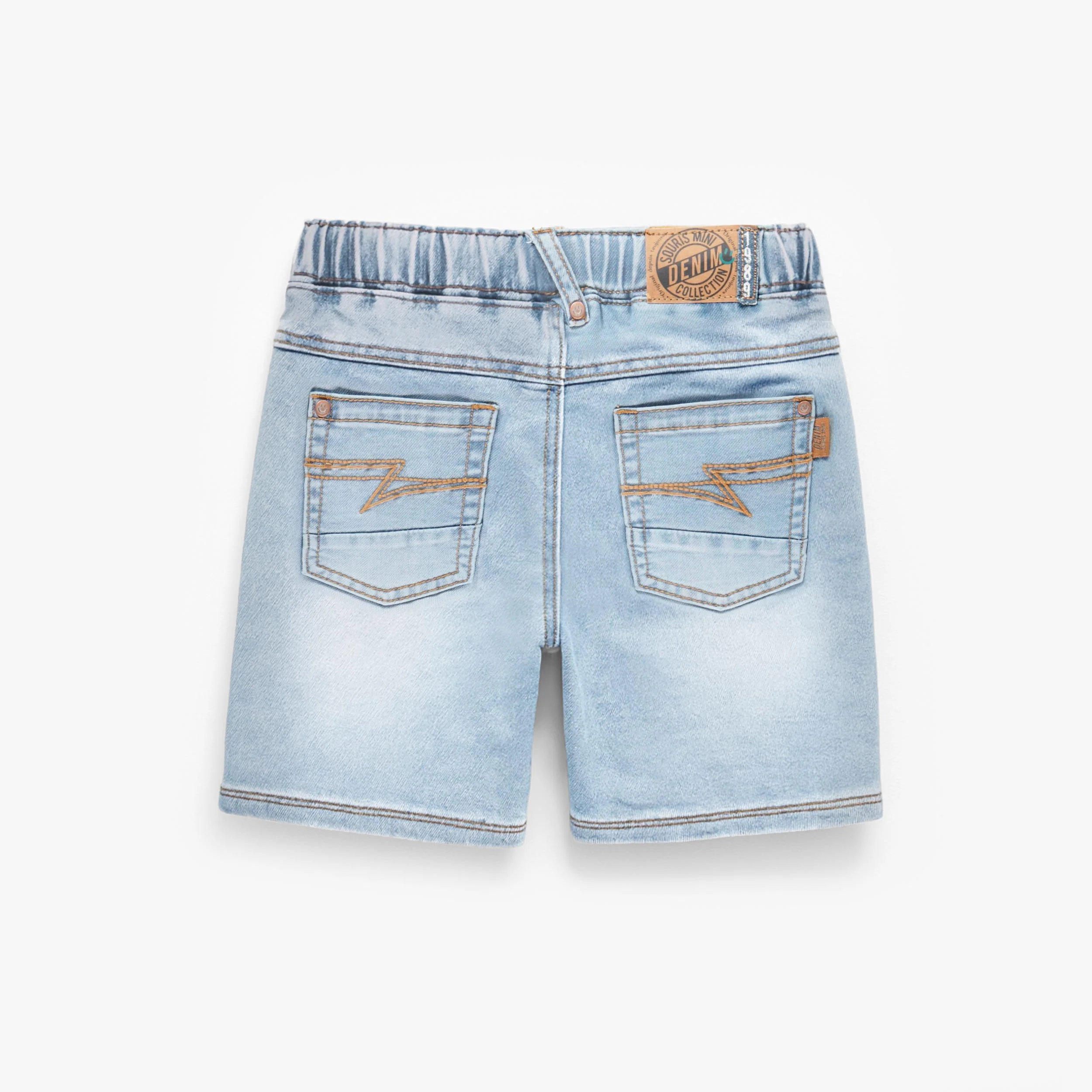 Bermuda bleu en denim coupe décontractée, enfant - Image 4