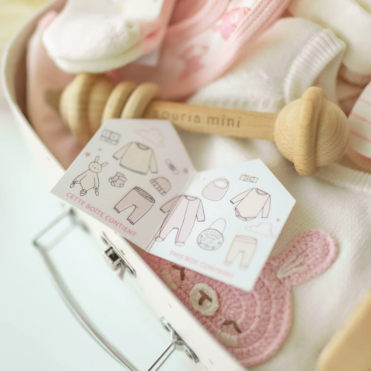 Coffret cadeau rose et crème « Le Premium » (14 pièces), naissance - Image 19