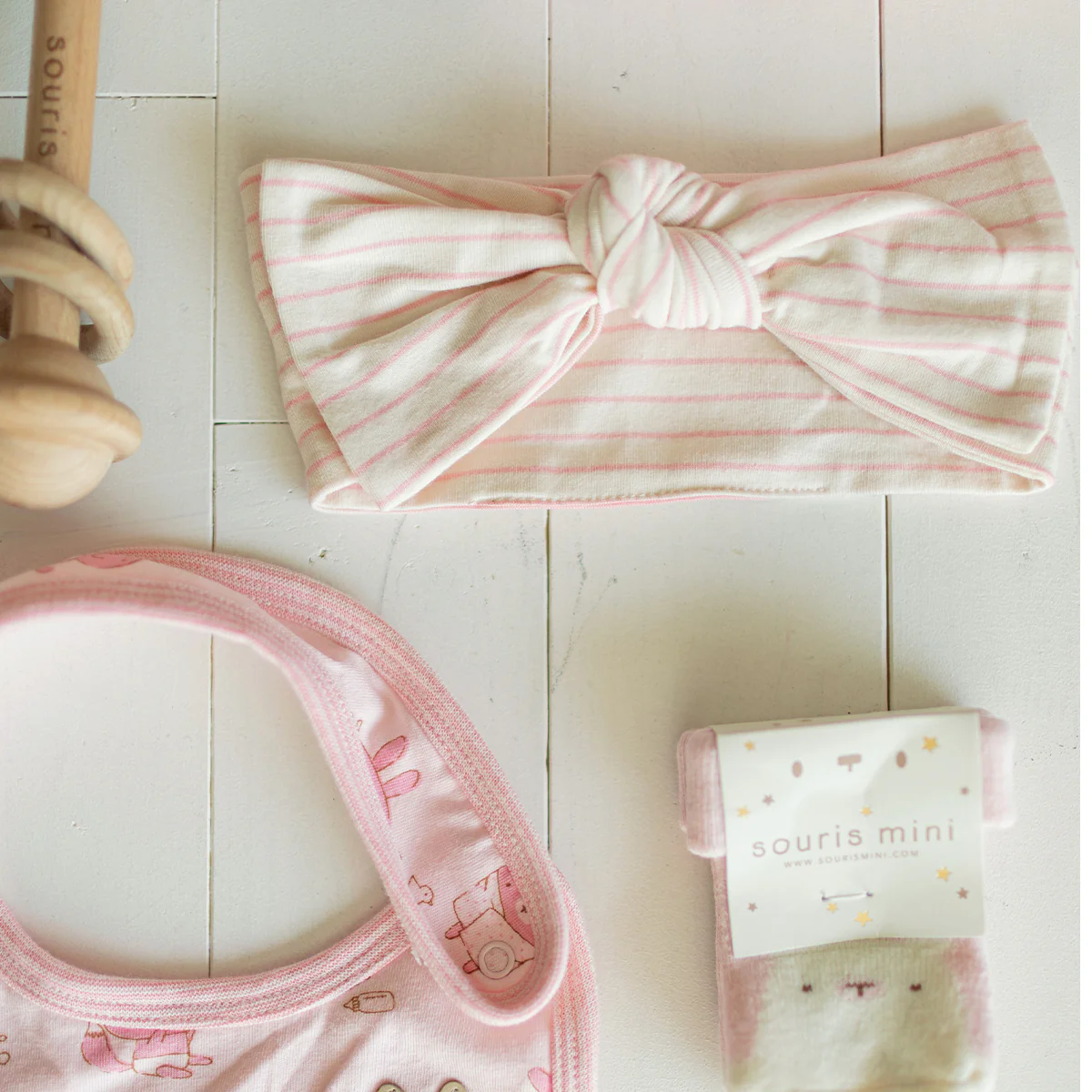 Coffret cadeau rose et crème « Le Signature » (11 pièces), naissance - Image 9