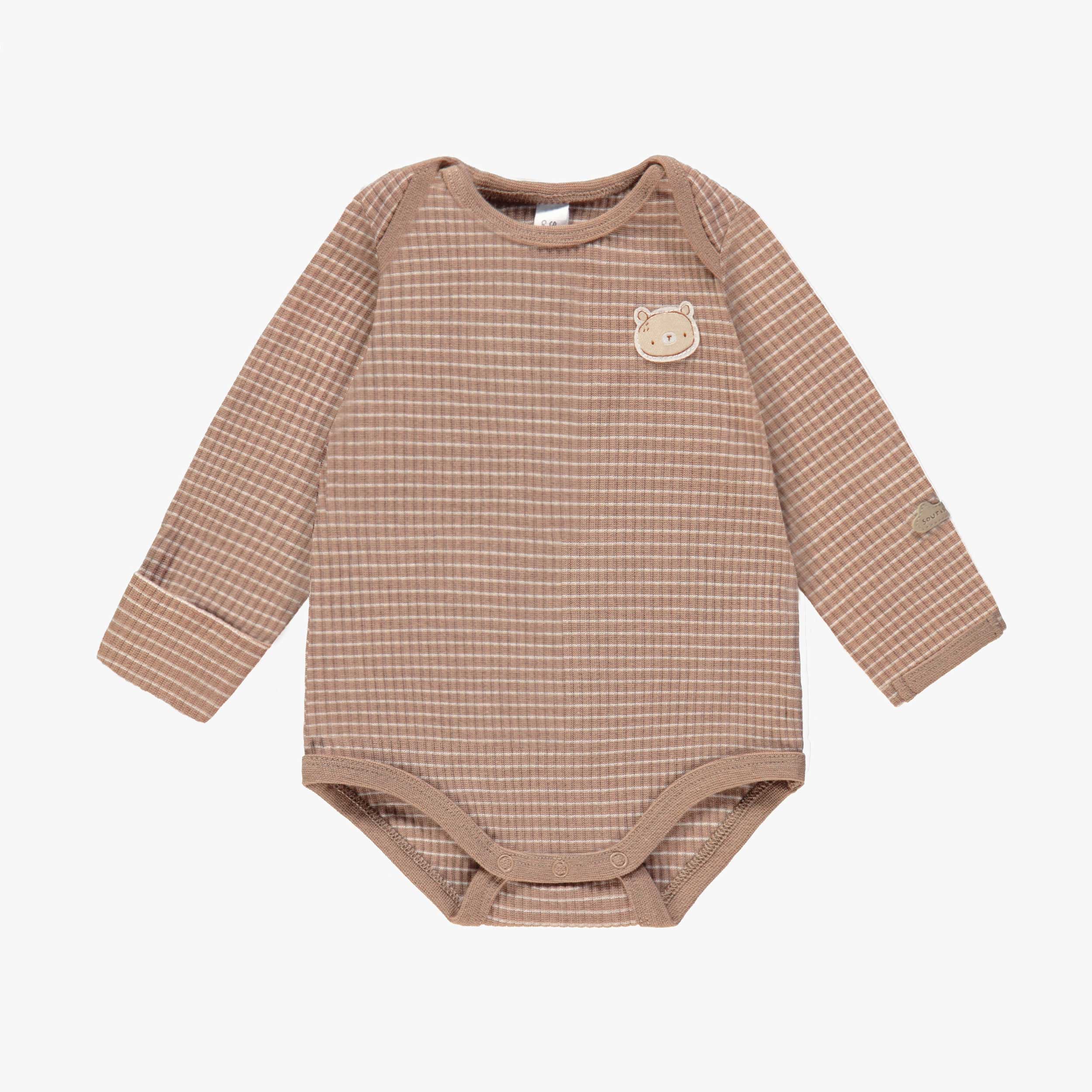 L’ensemble cache-couche, pantalon et bonnet beige, naissance - Image 4