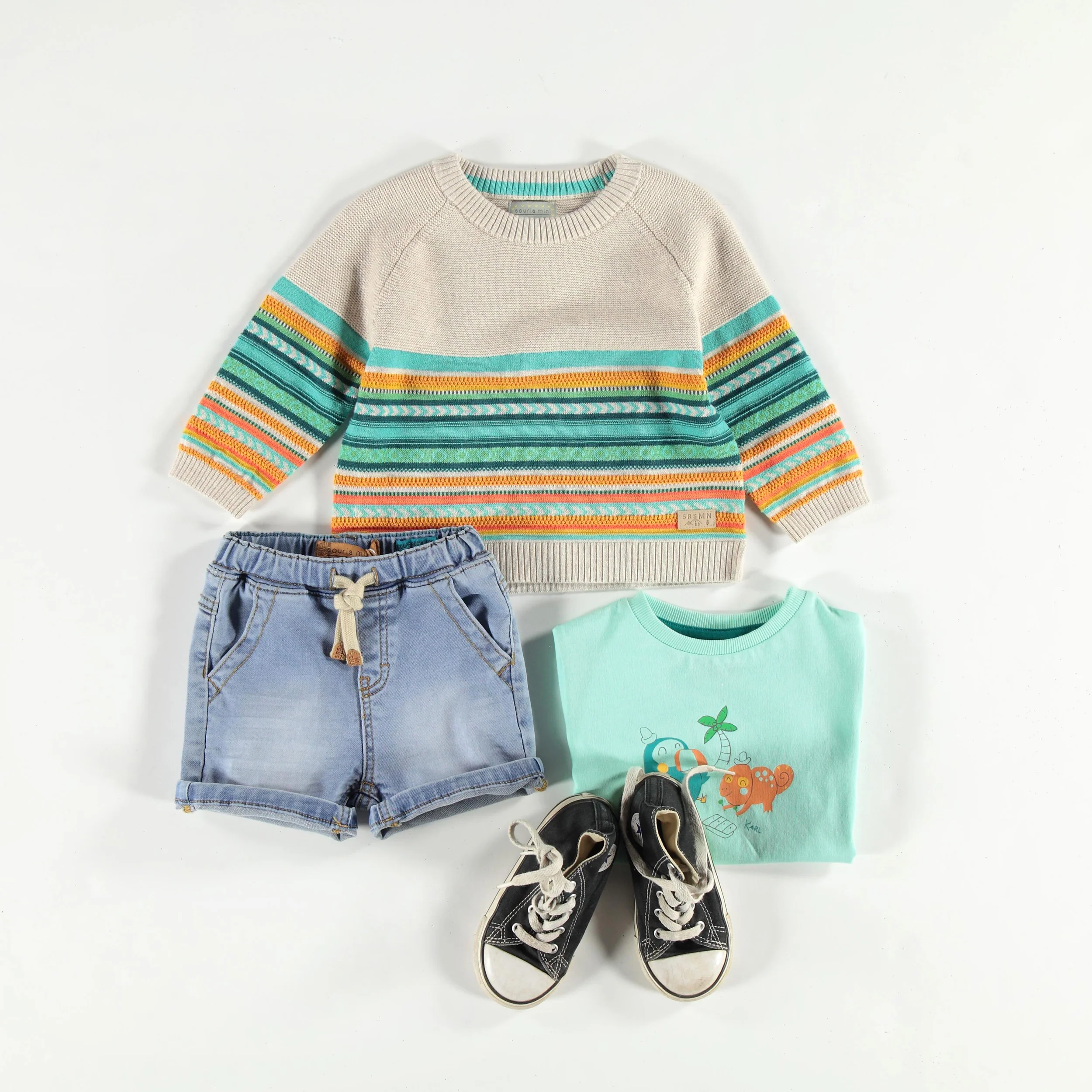 Short bleu en denim, bébé - Image 5
