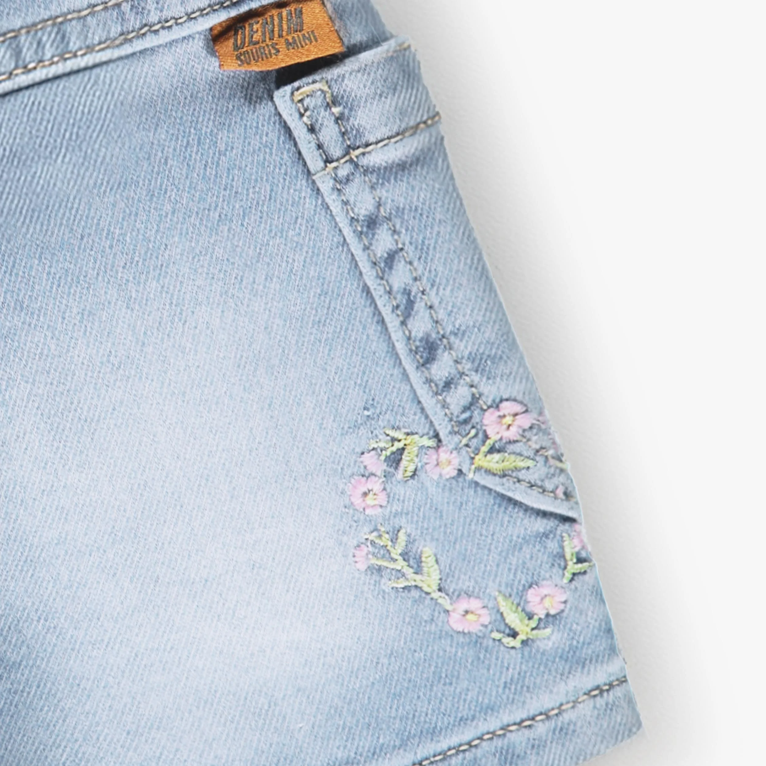 Short bleu pâle en denim, bébé - Image 3