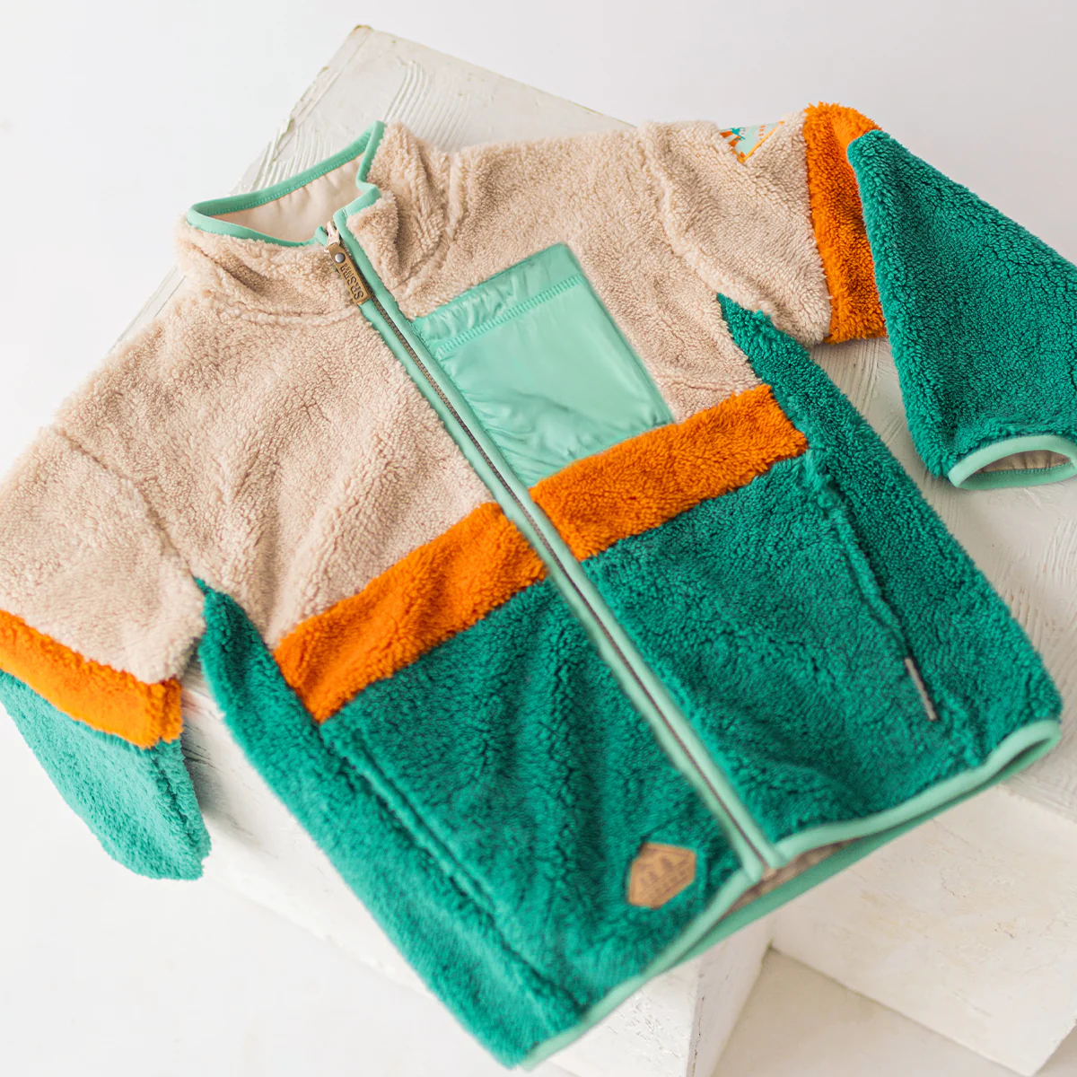 Veste en peluche blocs de couleur, enfant - Image 5