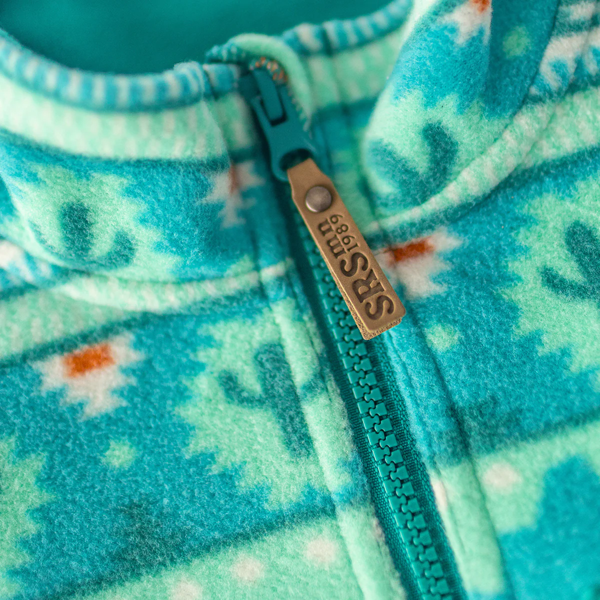 Veste en polar turquoise à motifs, enfant - Image 5